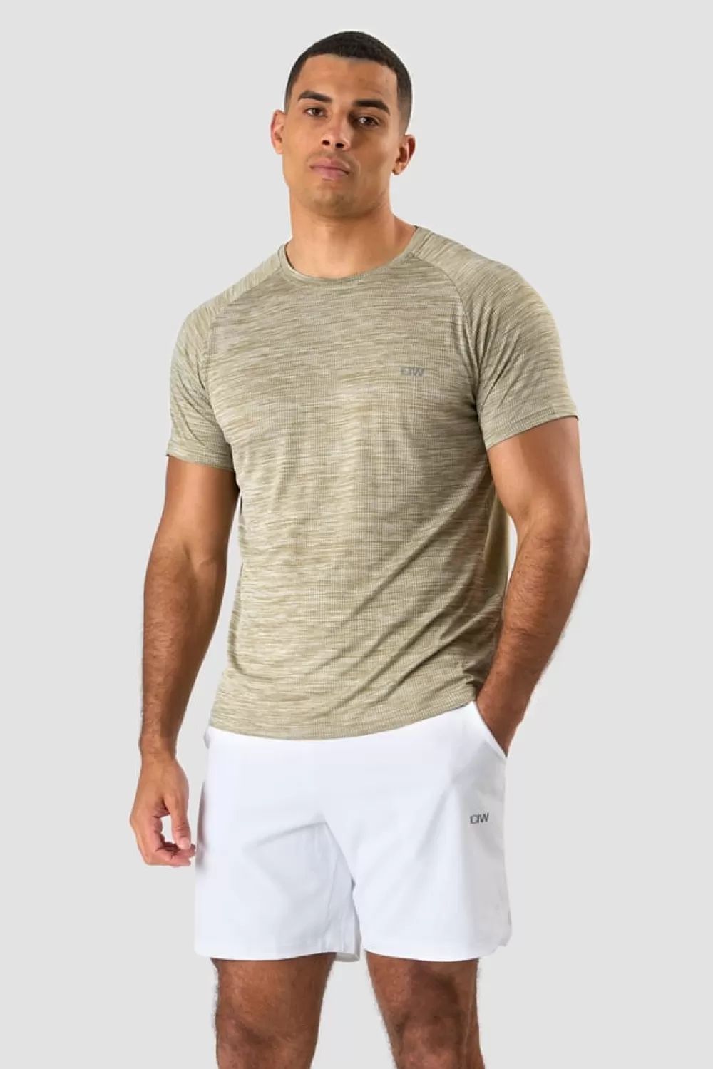 ICIW Workout Mesh T-shirt Men Light Green Melange